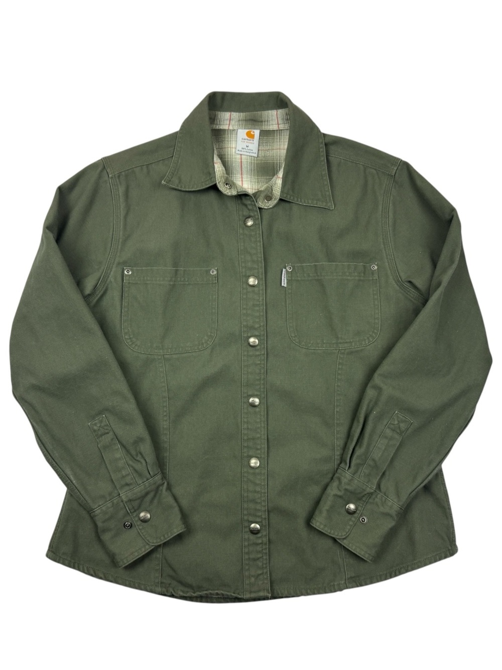 Carhartt Womens Flannel Lined Canvas Shirt Jacket M